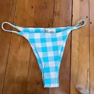 Princess Polly cheeky bottom blue plaid bikini bottom